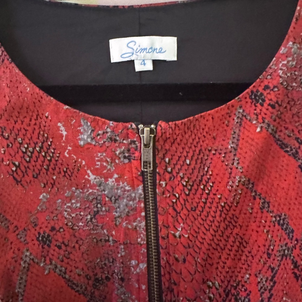 Red Snake Print Dress